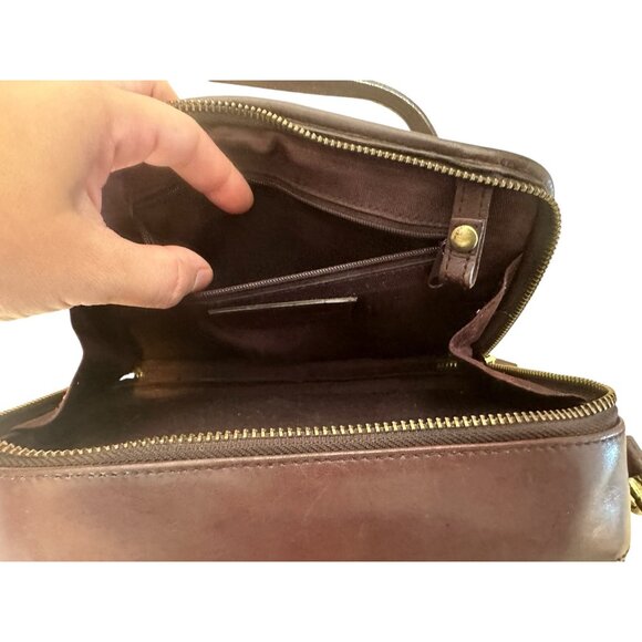 Etienne Aigner Small Crossbody Handbag Leather Brown Messenger Multi Pockets 90s - Picture 9 of 16